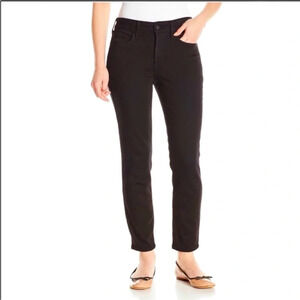 NYDJ Black Mid Rise Straight Cropped Ankle Jeans Size 10 Lift & Tuck Technology